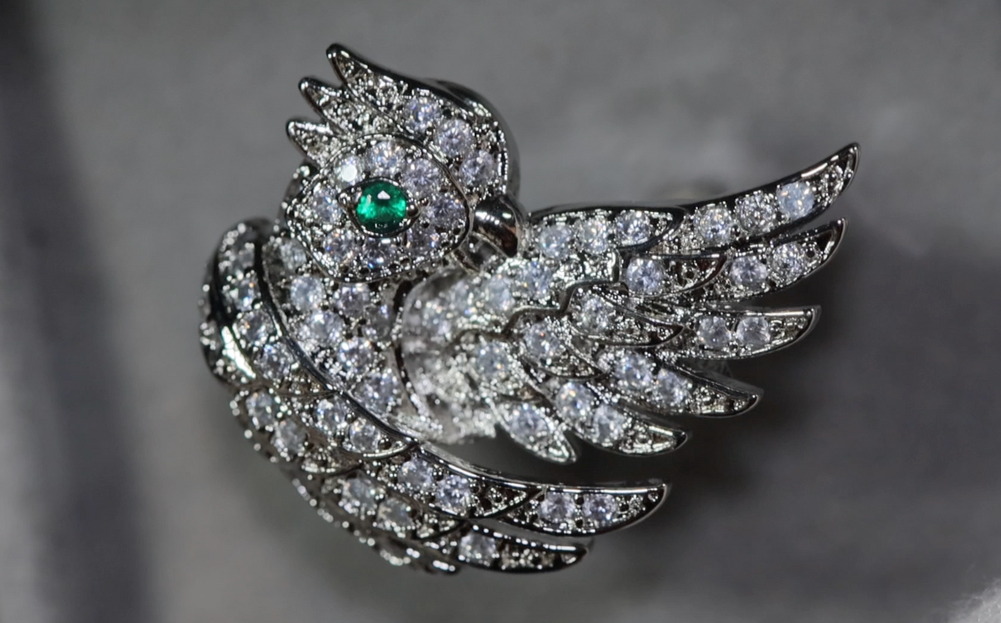 Diamond Bird Ring | Big Diamond Ring | Womens Statement Ring |  Diamond Wings Ring | Diamond Charm Ring | Womens Statement Ring | Bird Ring