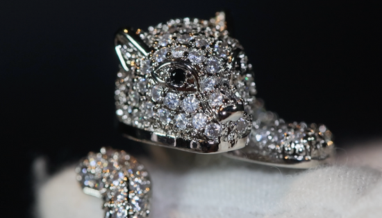 Womens Panther Ring | Fashion Ring | Charm Ring | Diamond Lion Ring | Lion Cub Ring