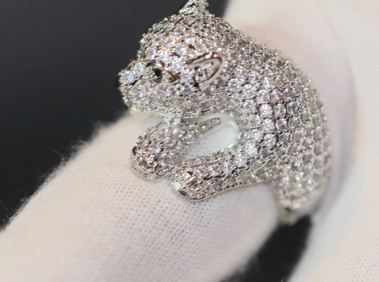 Womens Panther Ring | Fashion Ring | Charm Ring | Diamond Lion Ring | Lion Cub Ring