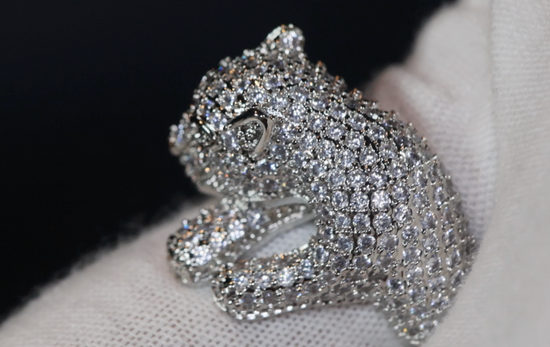 Womens Panther Ring | Fashion Ring | Charm Ring | Diamond Lion Ring | Lion Cub Ring