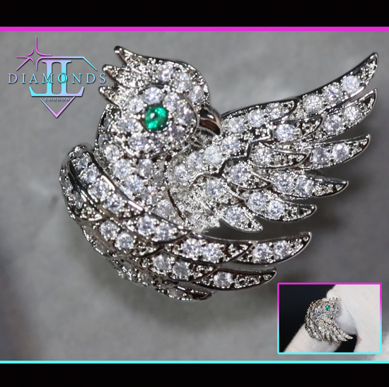 Diamond Bird Ring