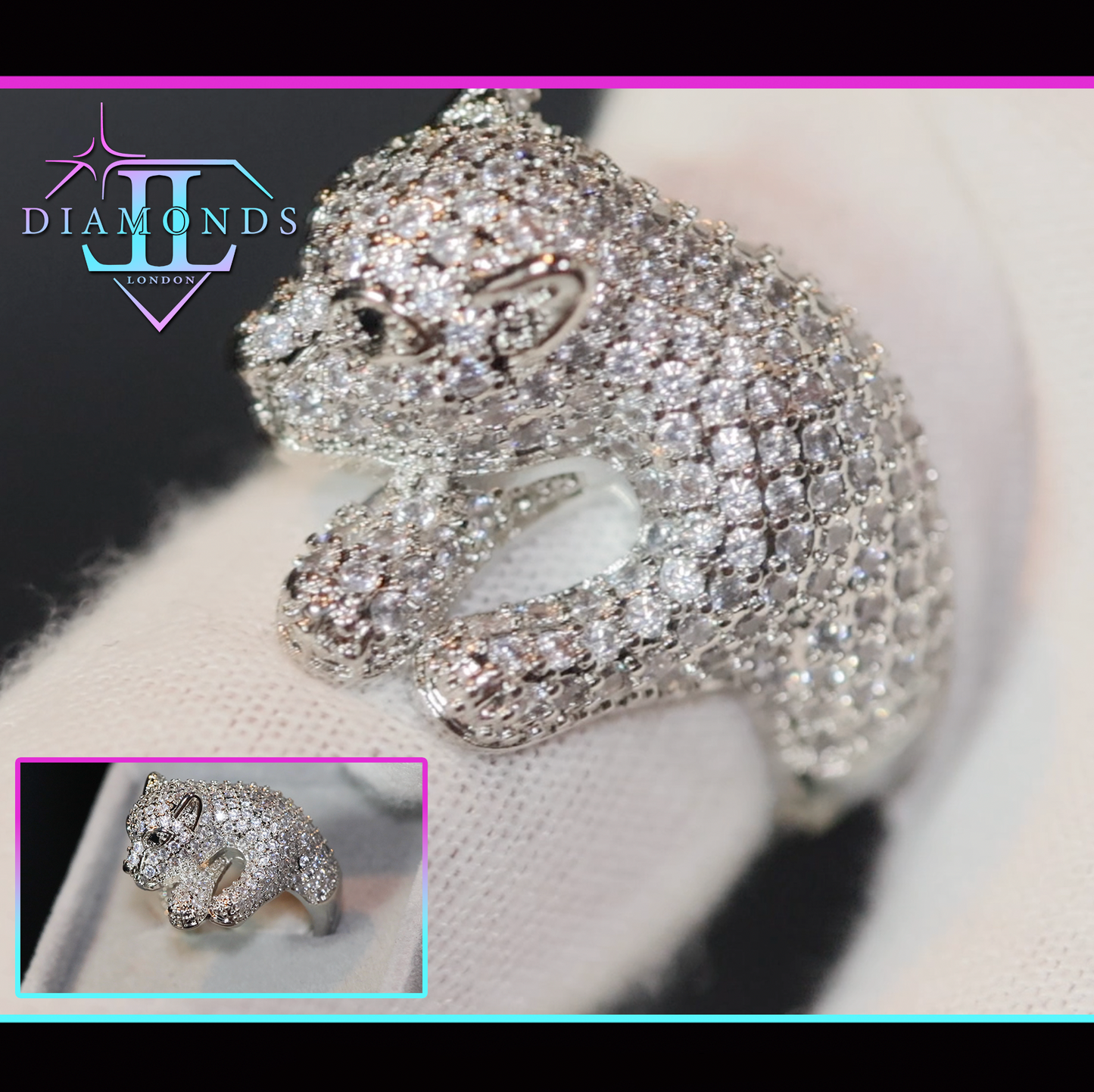 diamond panther ring