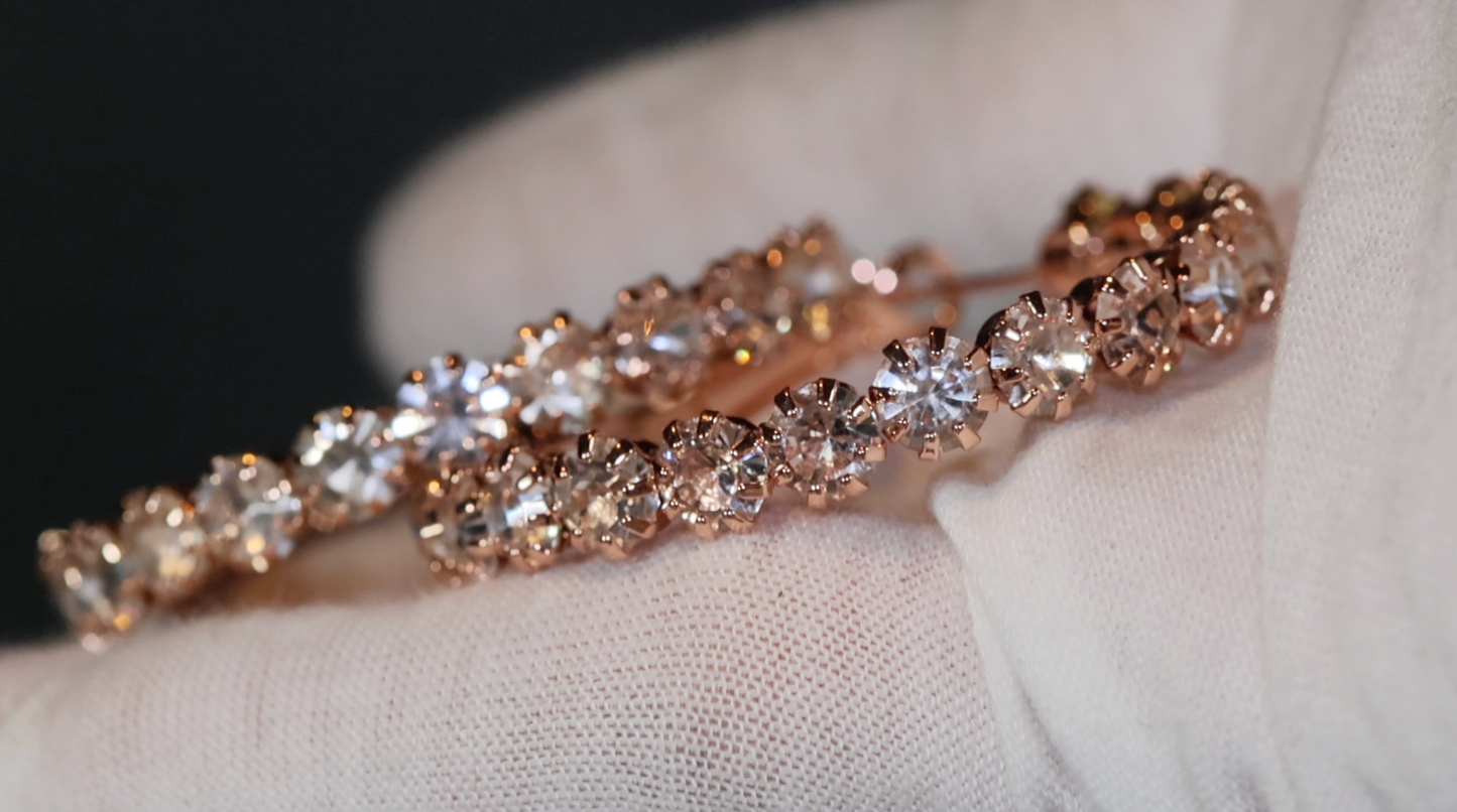 Big rose gold diamond hoop earrings | Diamond Hoop Earrings | Womens Diamond Earrings