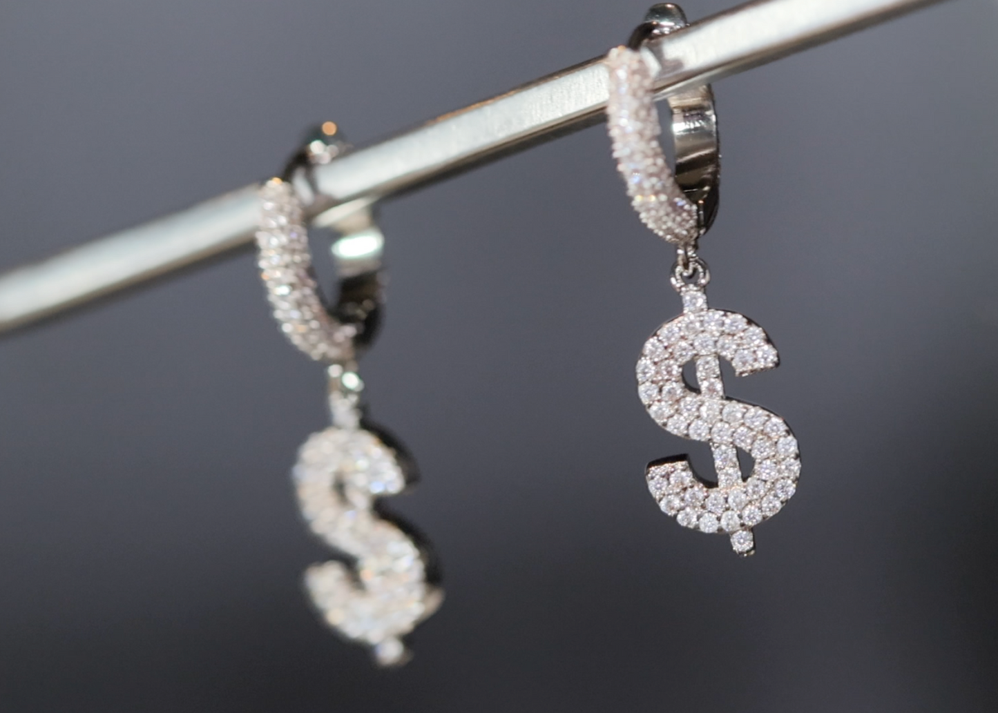 Diamond Hoop Earrings | Hoop Earrings | Hip Hop Hoop Earrings | Iced Out Earring