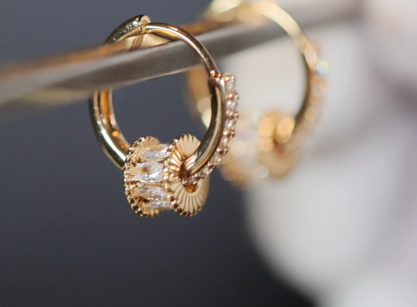 Gold Diamond Earrings | Womens Earrings | Gold Diamond Hoop Earrings