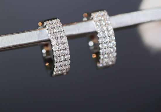 Iced Out Earrings | Mens Diamond Hoop Earrings | Womens Earrings | Mens Diamond Earrings | Diamond Hoop Earrings