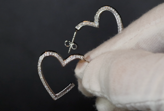 Diamond Heart Earrings | Heart Earrings | Womens Earrings | Heart earrings with Diamonds | Womens Diamond Earrings | Earrings