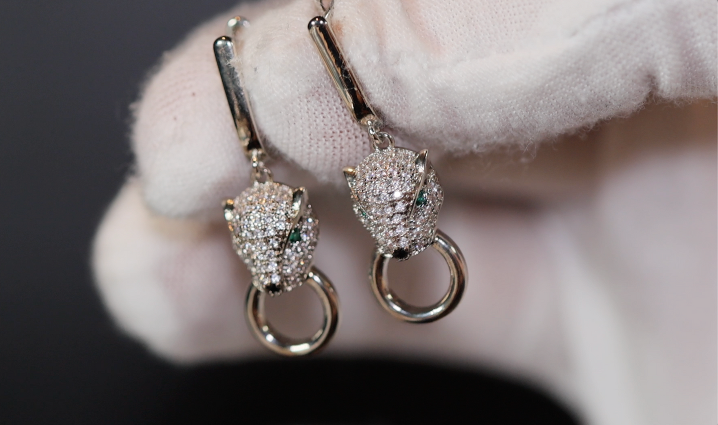 Panther Earrings | Diamond Earrings | Diamond Panther Earrings