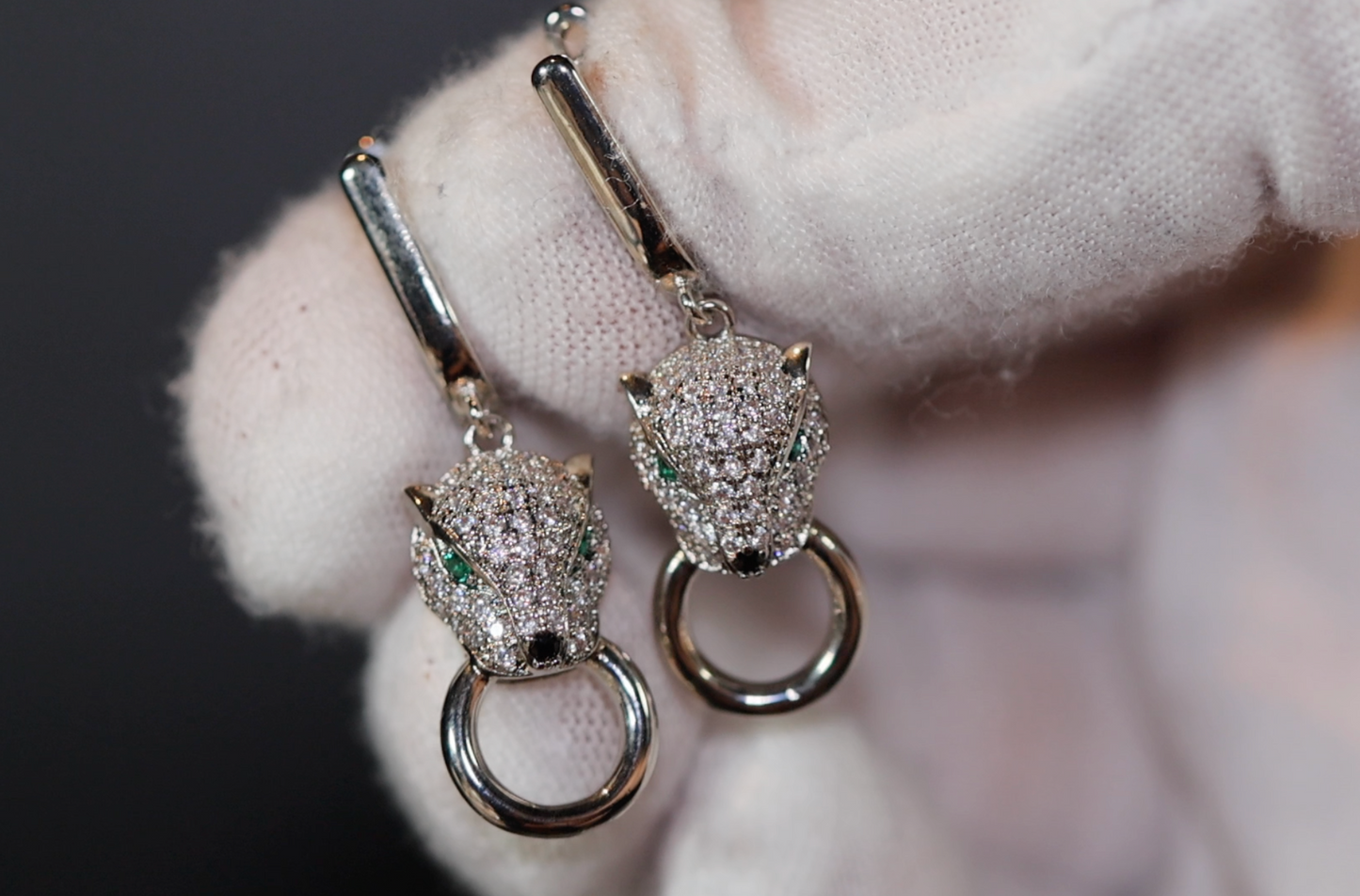 Panther Earrings | Diamond Earrings | Diamond Panther Earrings