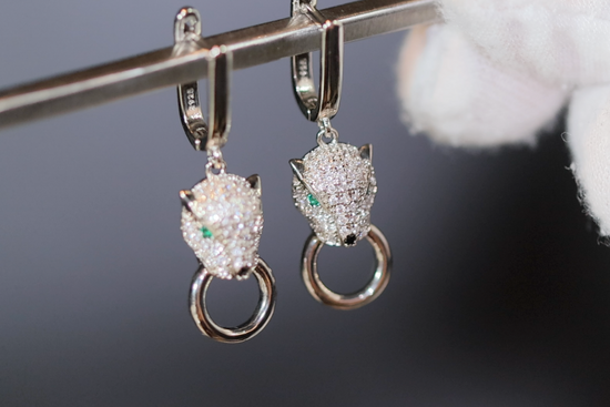 Panther Earrings | Diamond Earrings | Diamond Panther Earrings