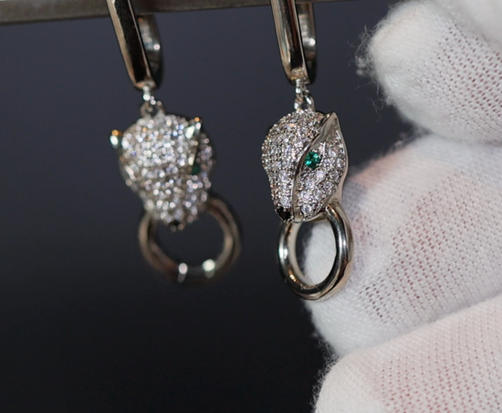 Panther Earrings | Diamond Earrings | Diamond Panther Earrings