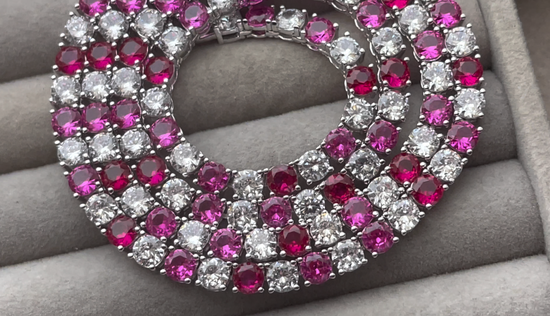 Pink Diamond Tennis Chain