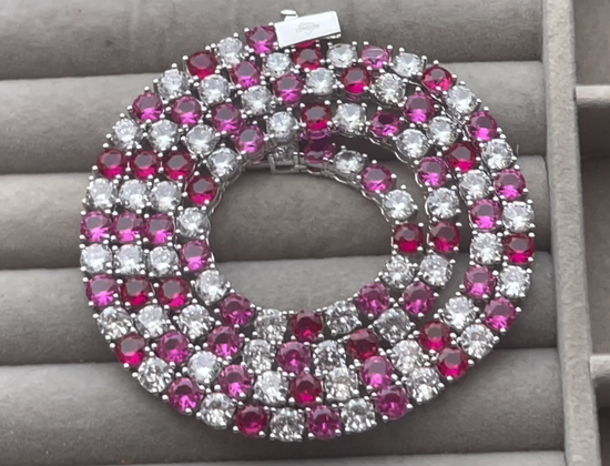 Pink Diamond Tennis Chain