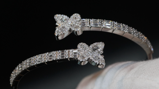 Diamond butterfly bangle