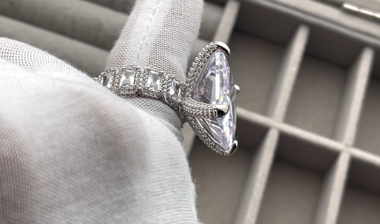 Baguette Ring | Mens Baguette Ring | Big Diamond Ring | Womens Baguette Ring