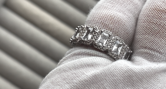 Baguette Ring | Mens Baguette Ring | Big Diamond Ring | Womens Baguette Ring