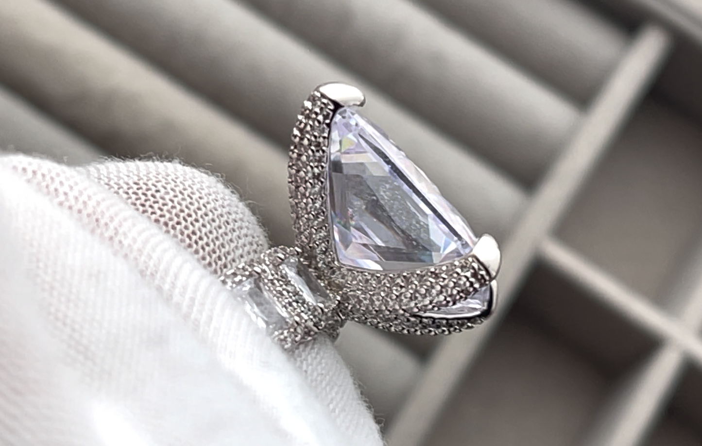 Baguette Ring | Mens Baguette Ring | Big Diamond Ring | Womens Baguette Ring