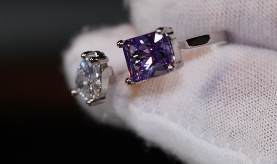 Purple ring, Purple diamond ring, Purple diamond engagement ring