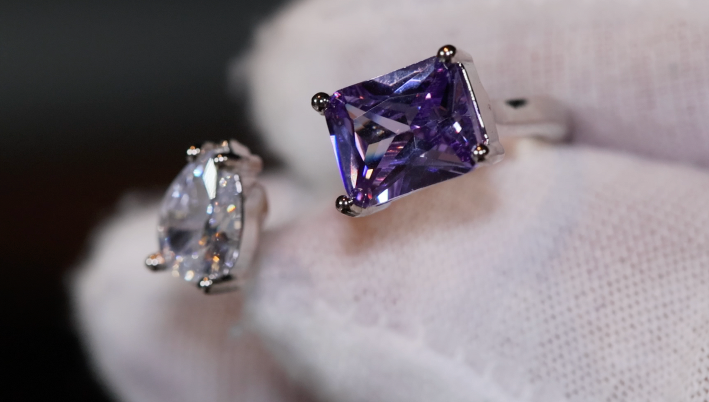 Purple ring, Purple diamond ring, Purple diamond engagement ring