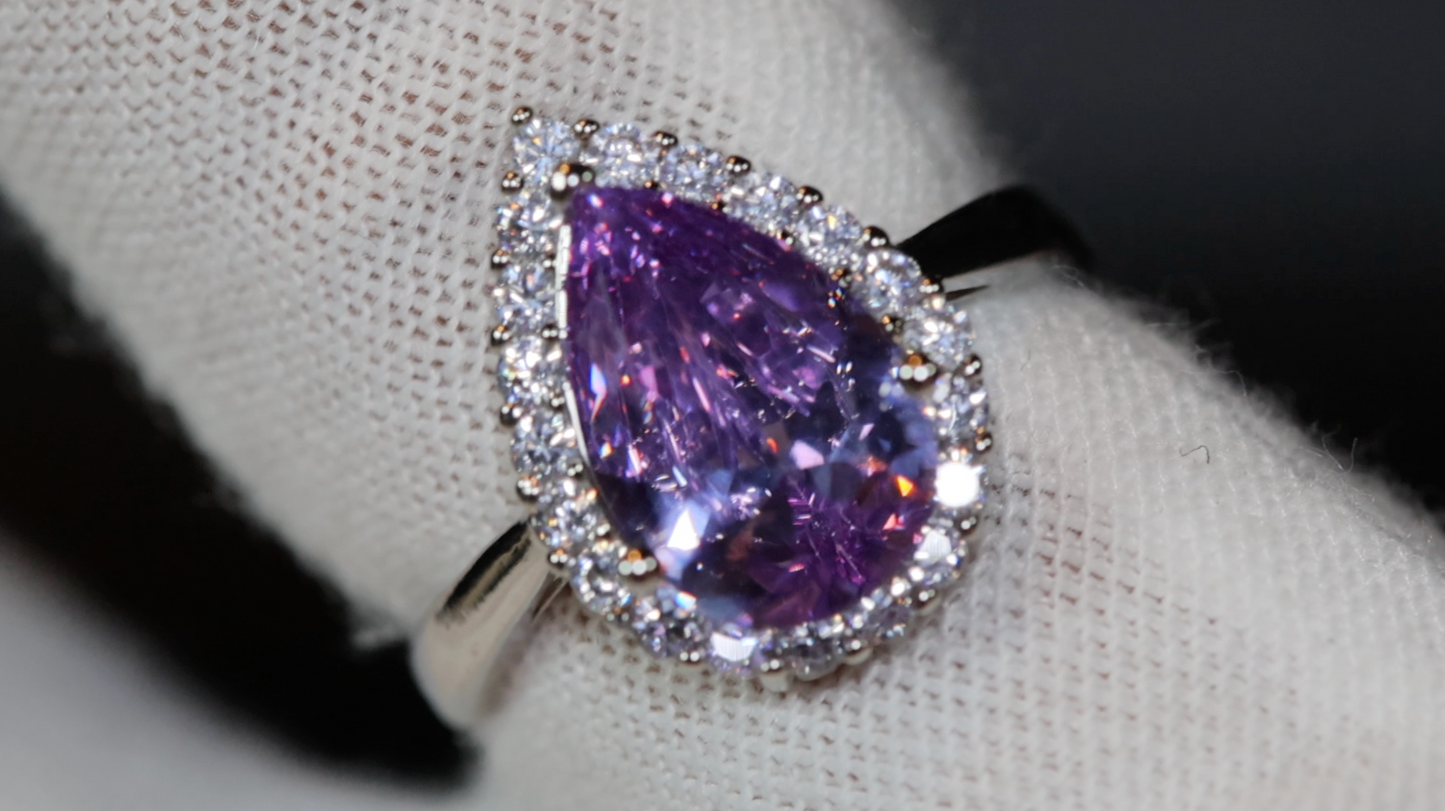 Purple Diamond Engagement Ring