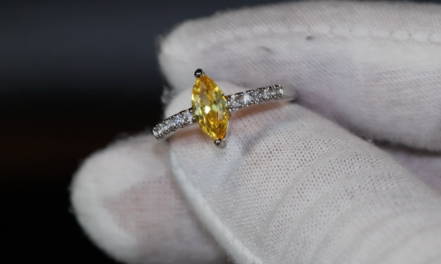 Marquise Ring | Marquise Diamond Ring | Yellow Marquise Diamond Ring