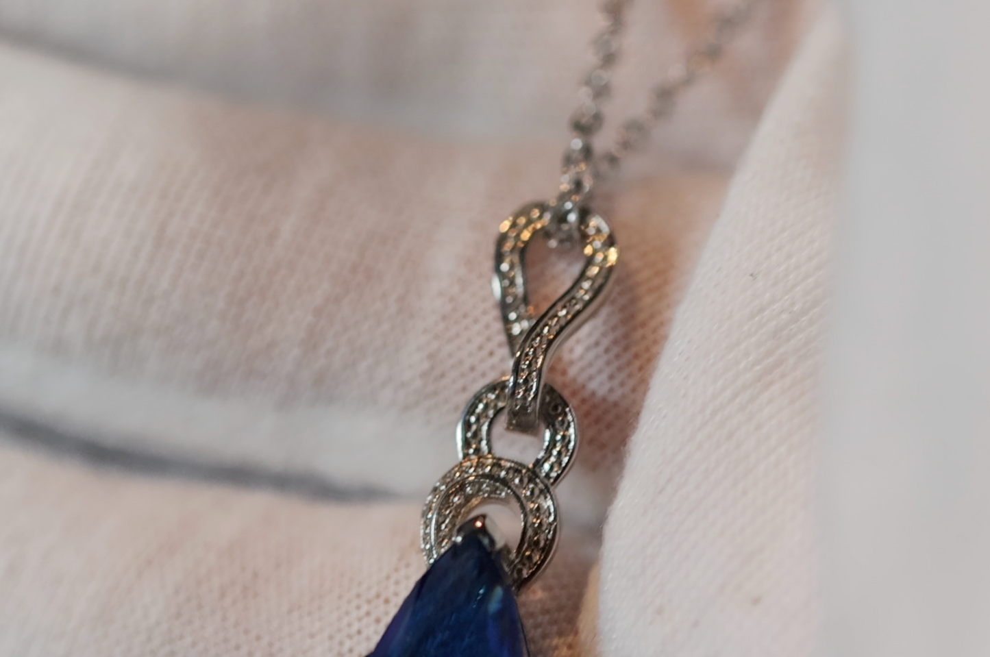 Womens Necklace | Teardrop Necklace | Blue Diamond Necklace | Blue Diamond Pendant | Pear Diamond Pendant | Teardrop Pendant | Blue Diamond