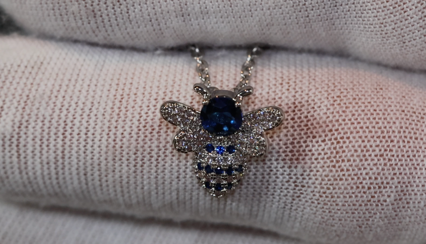 Blue Diamond Pendant | Bee Pendant | Bumble Bee Pendant