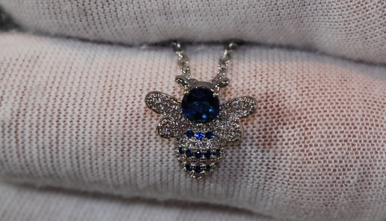 Blue Diamond Pendant | Bee Pendant | Bumble Bee Pendant