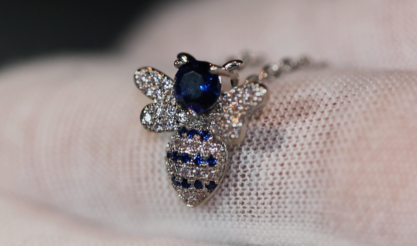 Blue Diamond Pendant | Bee Pendant | Bumble Bee Pendant