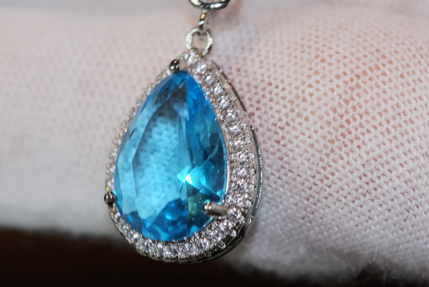 Blue Diamond Pendant | Teardrop Pendant | Blue Pear Cut Diamond Pendant