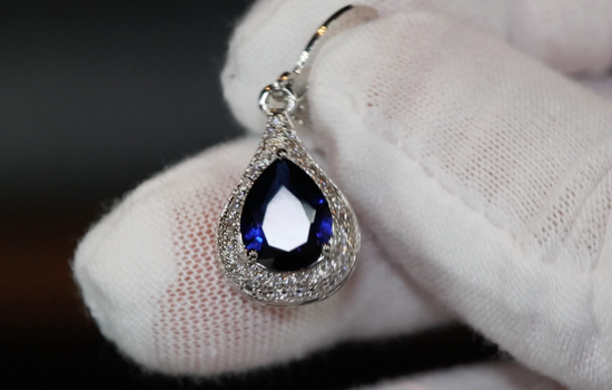 Blue Diamond Earrings | Sapphire Earrings | Sapphire Blue Earrings | Womens Diamond Earrings