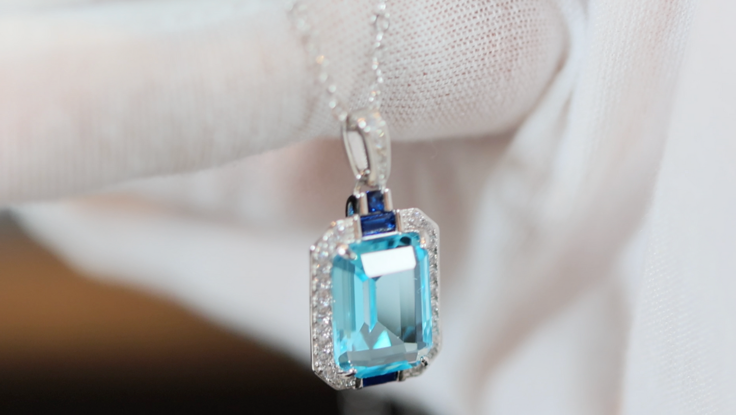 Blue Diamond Necklace | Blue Diamond Pendant