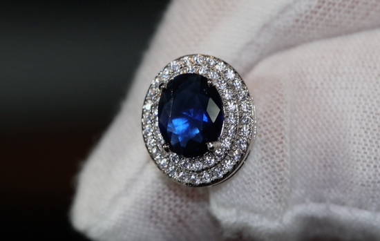 Blue Diamond Earrings | Sapphire EarStuds | Sapphire Blue Ear Studs