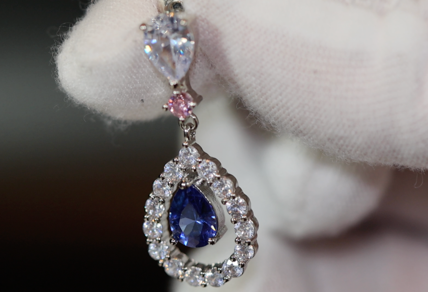 Blue Diamond Earrings | Sapphire Earrings | Sapphire Blue Earrings