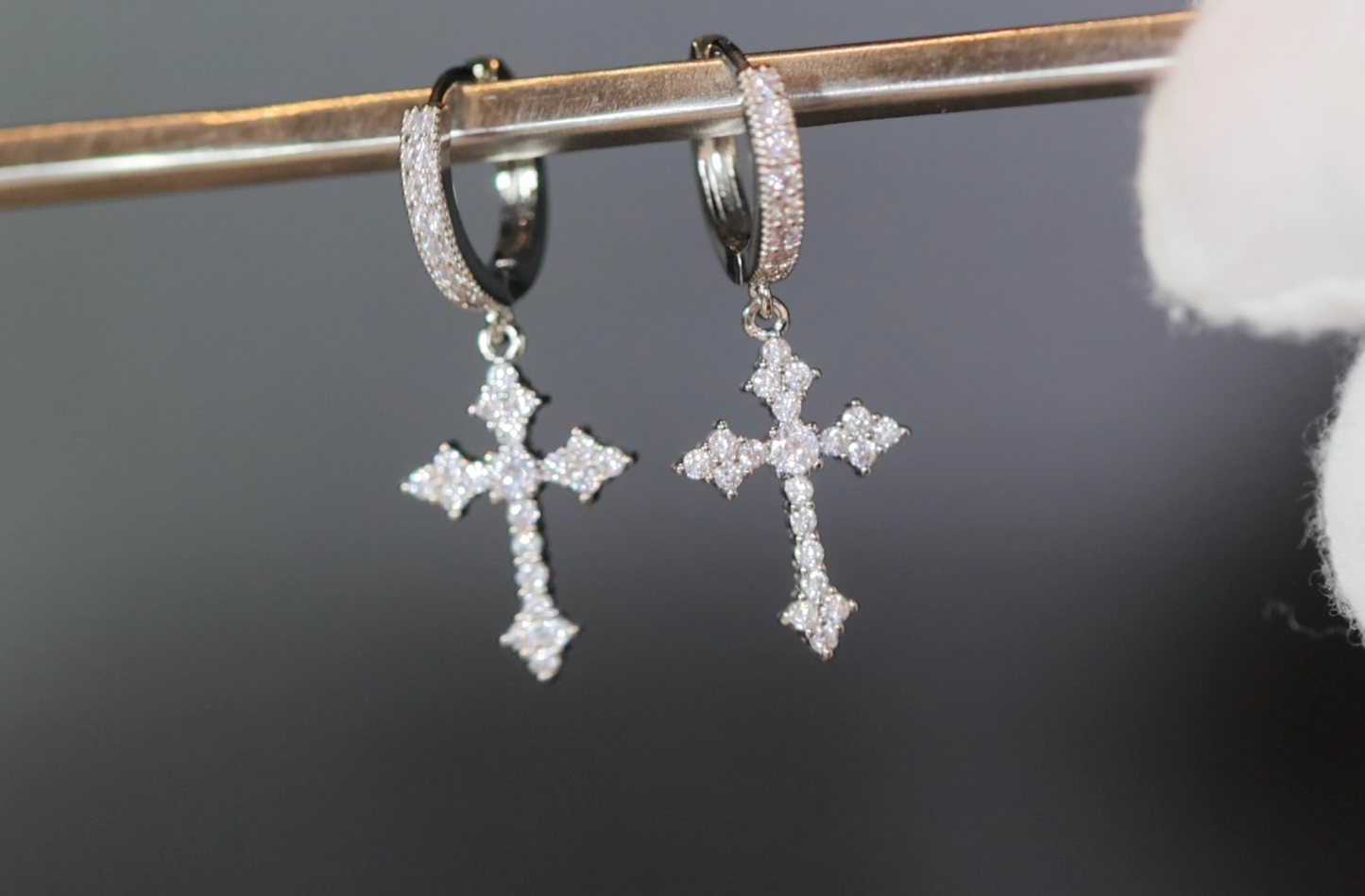 Mens Cross Earrings | Cross Earrings Men | Diamond Earrings | Dangle Earrings | Cross Earrings | Cross Dangle Earrings | Iced Out Earrings