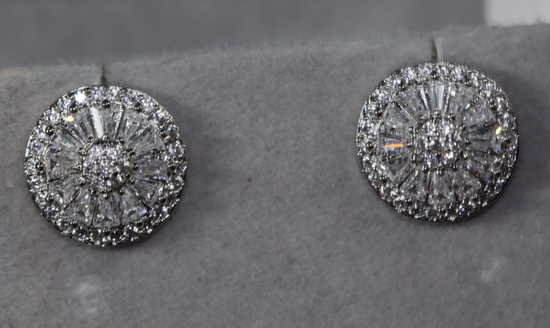 Womens Baguette Cut Diamond Ear Studs | Womens Diamond Ear Studs