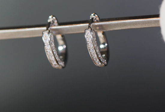 Womens Diamond Hoop Earrings | Hoop Earrings | Womens Earrings