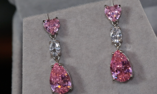 Pink Diamond Earrings | Classy Diamond Earrings | Womens Earrings | Dangle Earrings