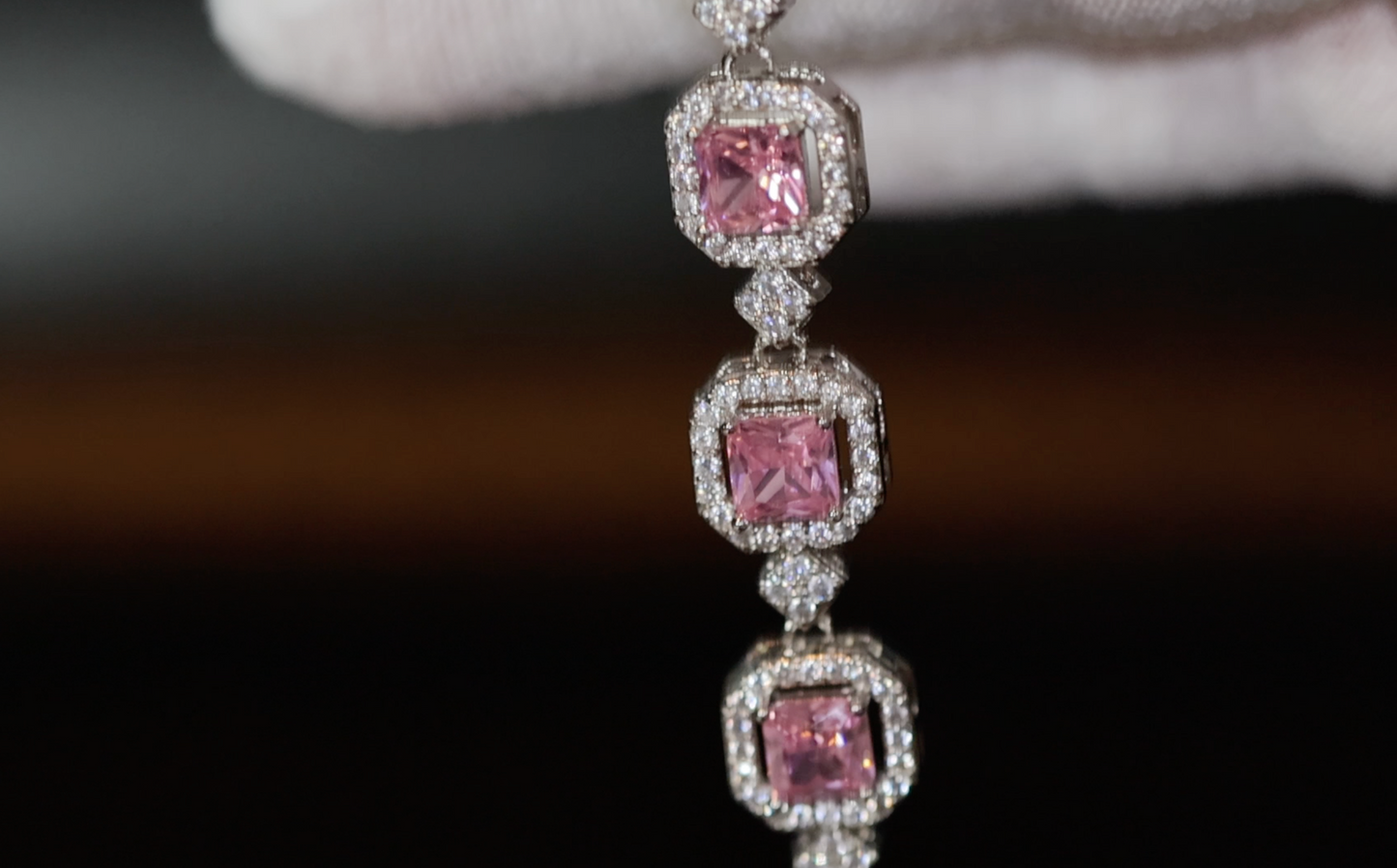 Womens Pink Diamond Bracelet | Pink Gemstone Bracelet