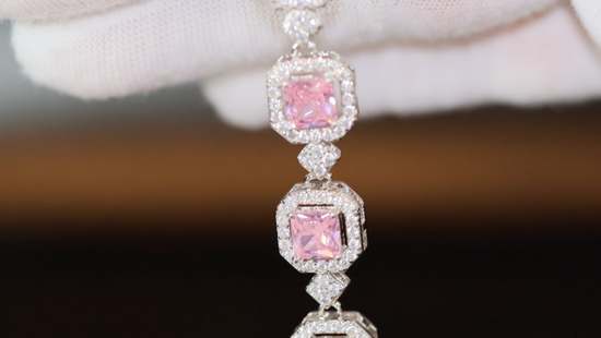 Womens Pink Diamond Bracelet | Pink Gemstone Bracelet