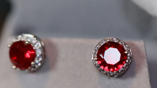 Red Diamond Ear Studs