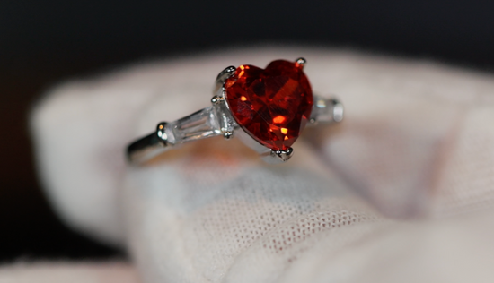 Red Diamond Heart Ring