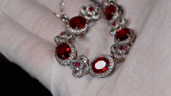 Womens Red Diamond Bracelet | Ruby Bracelet | Red Diamond Bracelet