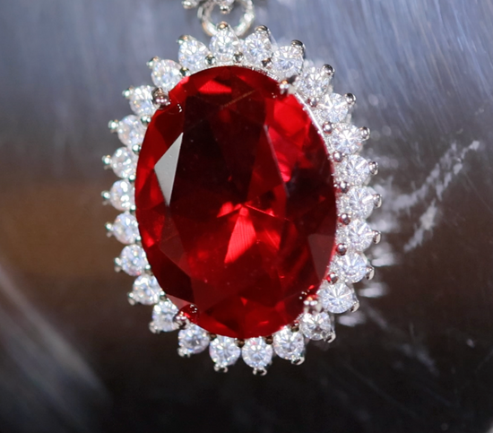 Womens Diamond Necklace | Red Diamond Necklace | Red Diamond Pendant