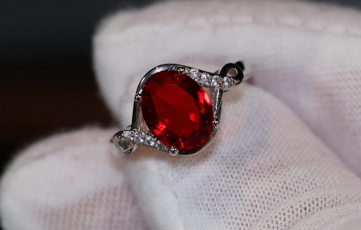 Ruby Ring | Red Diamond Ring | Oval Engagement Ring | Red Diamond Engagement Ring