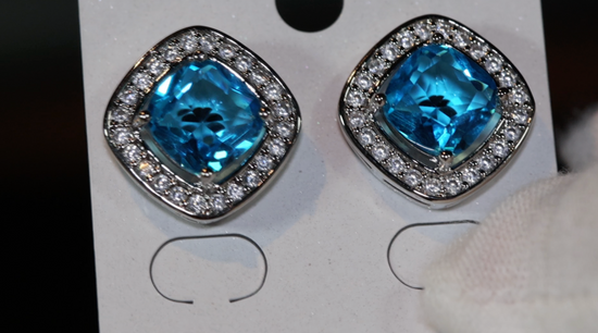 Blue Diamond Earrings | Womens Diamond Ear Studs | Ear Studs