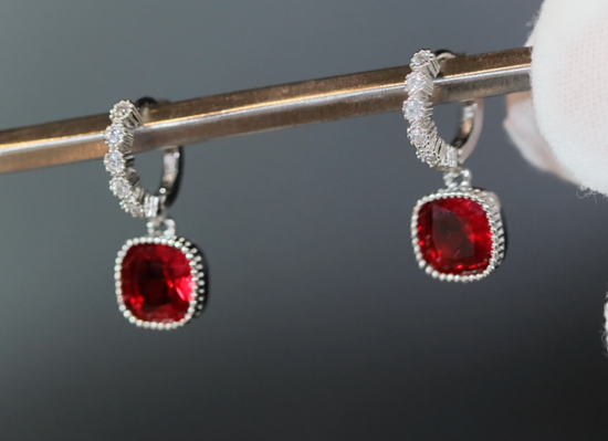 Red Diamond Earrings