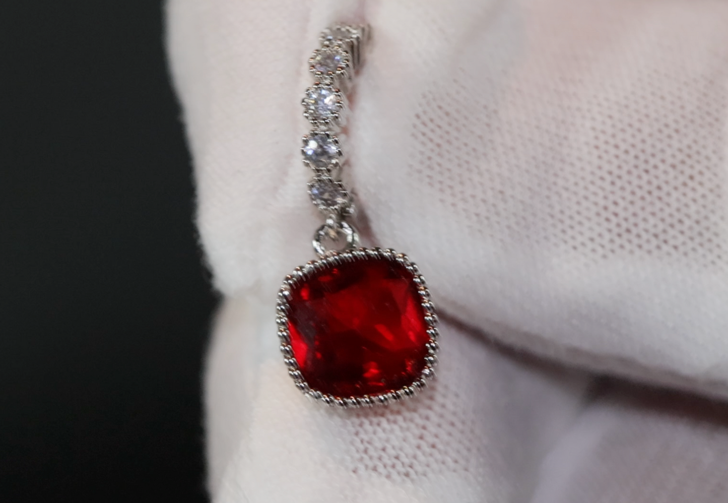 Red Diamond Earrings