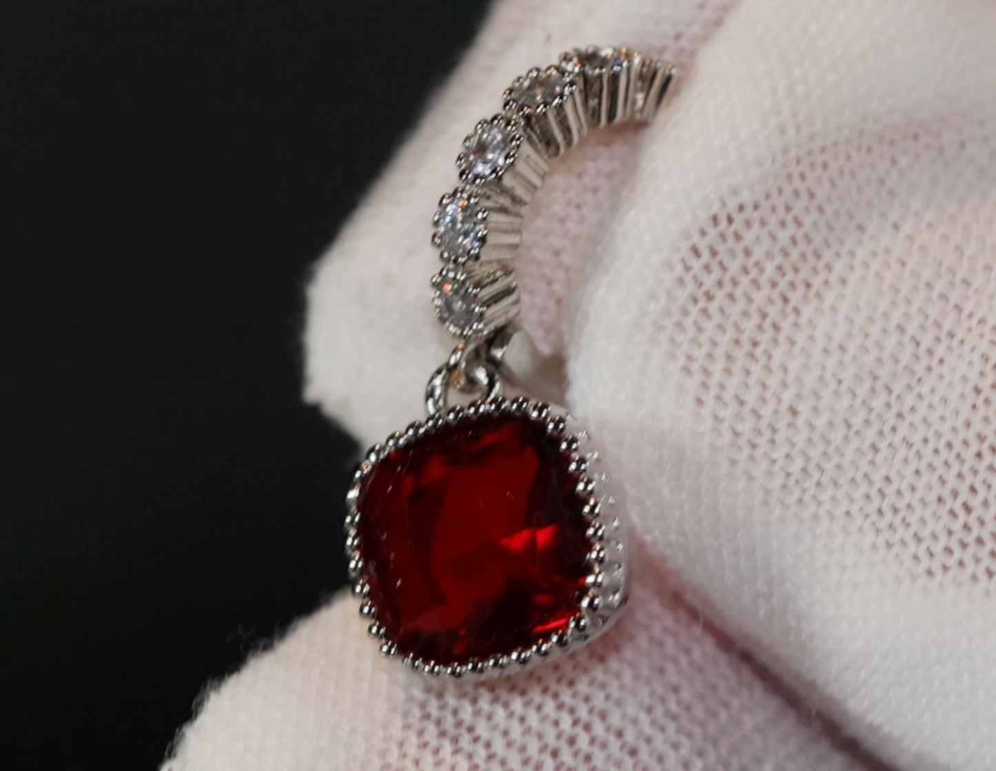 Red Diamond Earrings