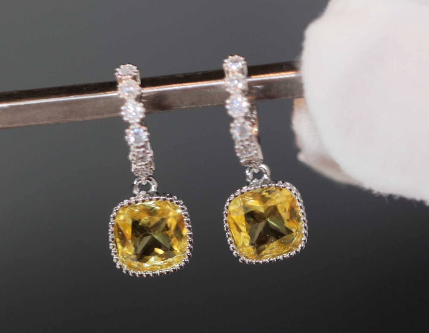 Yellow Diamond Earrings